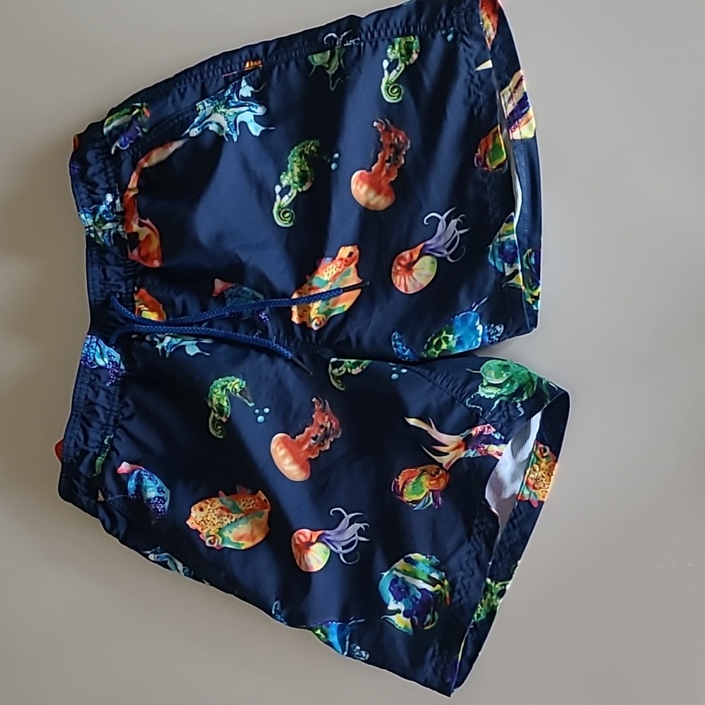 Blue shirt with fish on it